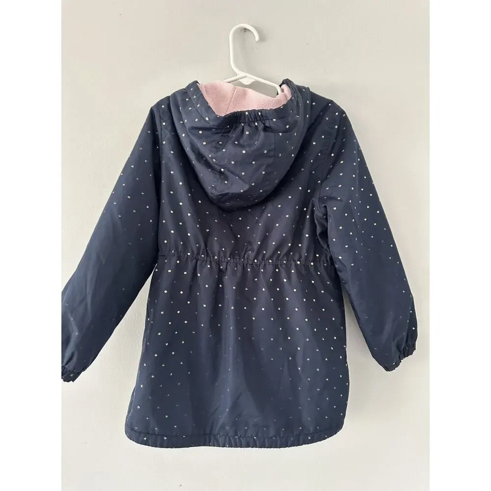 Osh Kosh Girl’s 6 Blue Polka Dot Hood Jacket